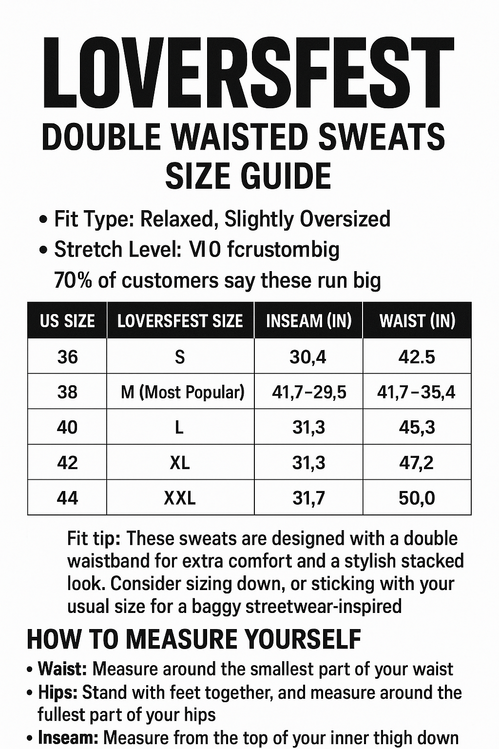 LoversFest double waisted Sweats